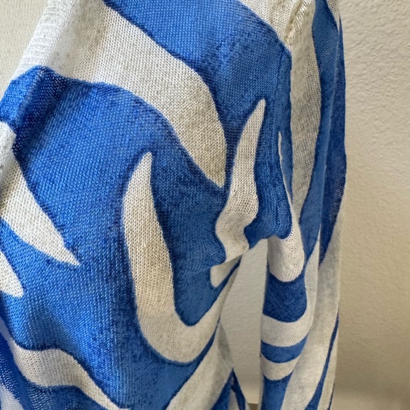 NIC+ZOE Blue and White Knit Cardigan - Picture 3 of 5